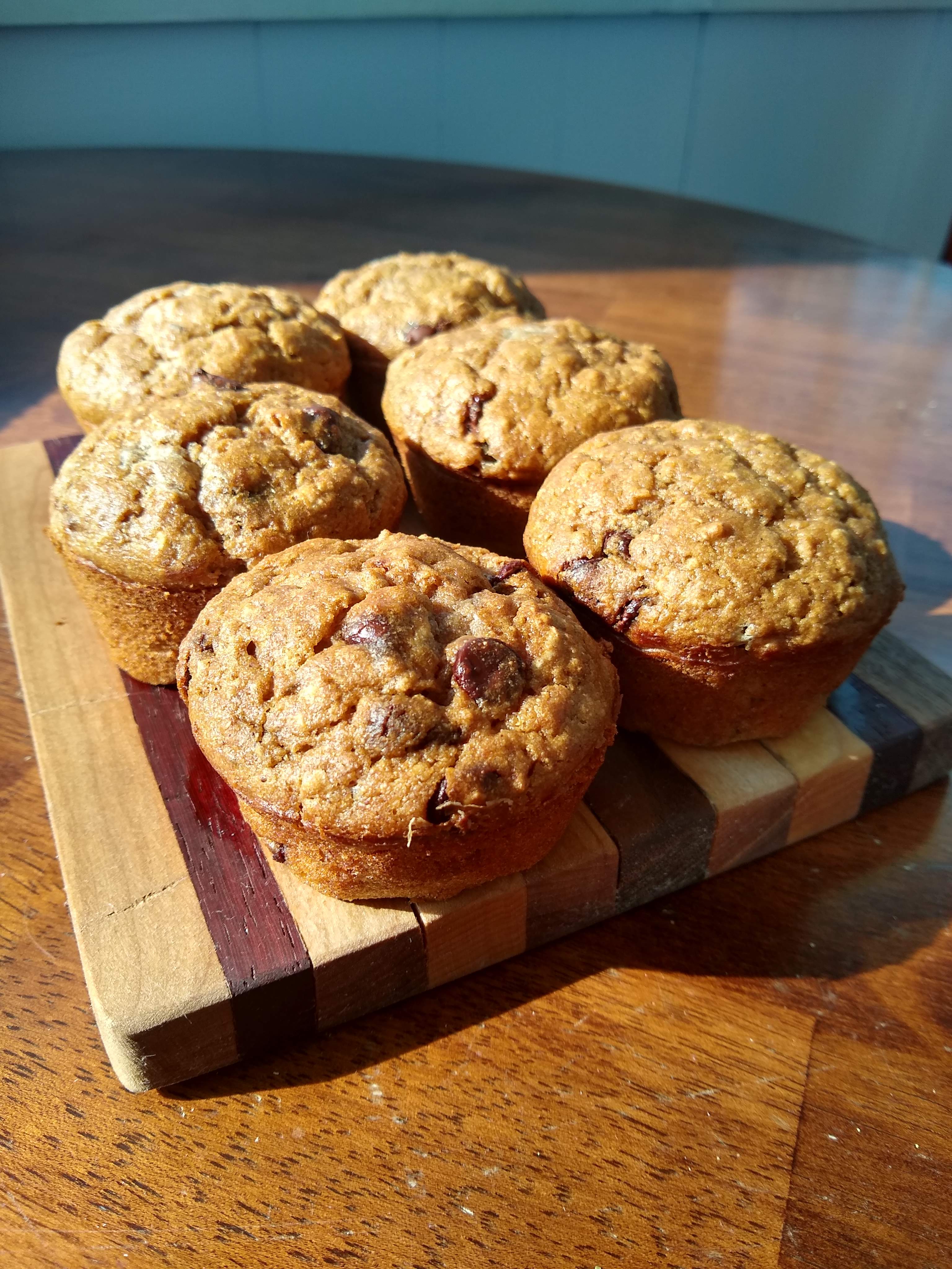 Banana muffins with chocolate chips